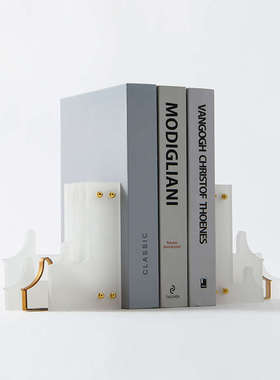 新中式创意亚克j力徽派古建筑书挡摆件书房书柜办公室书靠软装饰