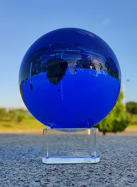 精品蓝色水晶风水k球客厅玄关卧室书桌升学送礼家居装饰小礼品摆