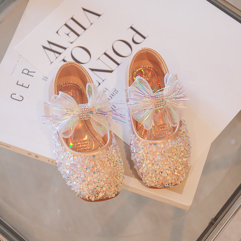 女童水晶皮鞋2022秋季新款儿童公主鞋小女孩银色单鞋宝宝豆豆鞋子,淘宝优惠券,粉丝福利购,淘宝优惠卷