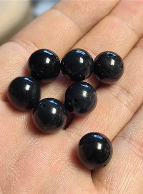 羊脂玉易得,墨玉难求~墨玉籽料手链项链配珠(带)W