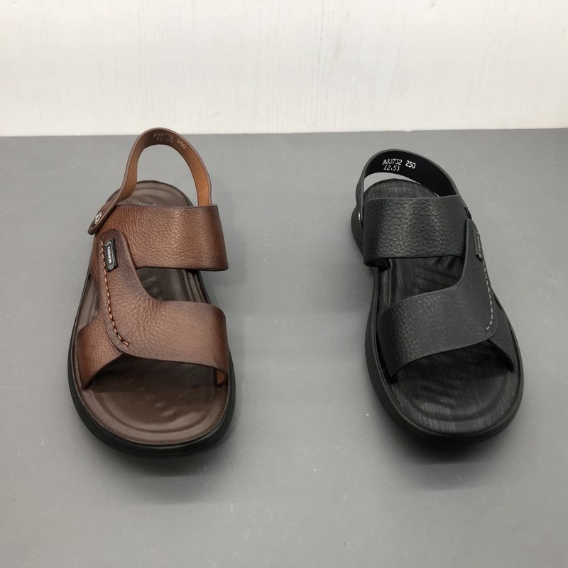 工厂新款断码真皮男鞋夏季平底休闲洋气时尚简约轻便牛皮男凉鞋,淘宝优惠券,粉丝福利购,淘宝优惠卷