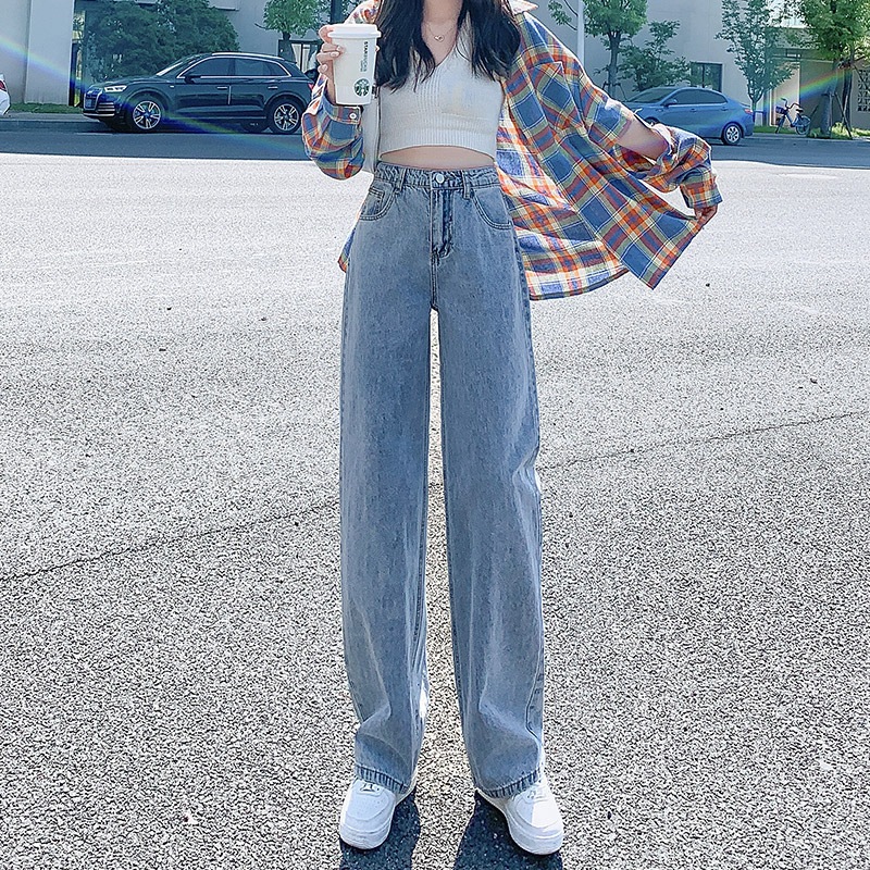 PX黑色开叉牛仔裤女高腰新款显瘦小个子直筒微喇叭裤春季_香风大小姐_女装/女士精品-第2张图片-提都小院