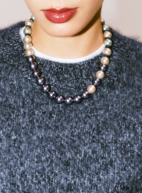 莫兰迪格雷色系项链女