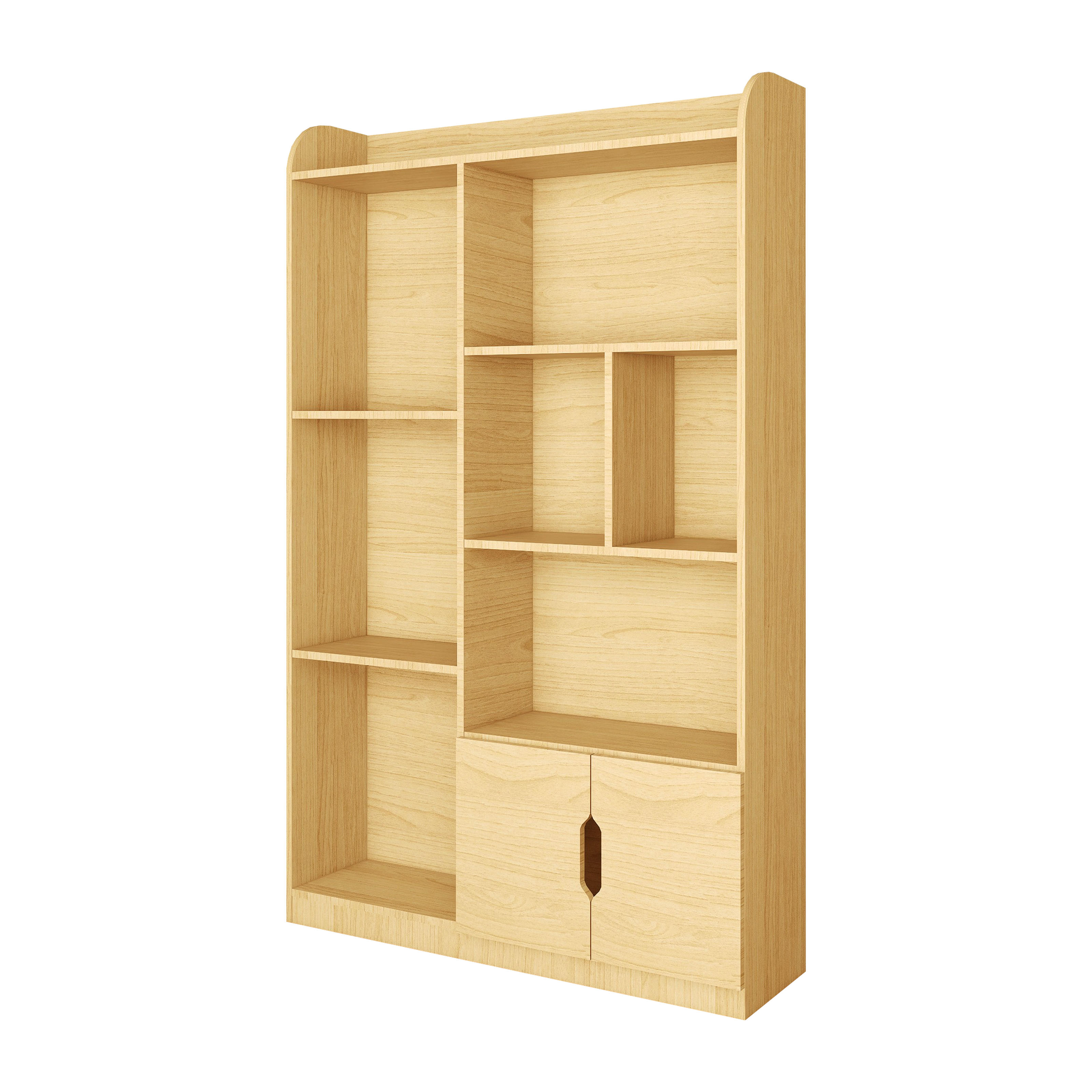 全实木书柜现代简约落地儿童书架置物架原木松木带门飘窗多层窄柜 - 图3