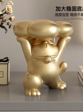 奶油风招财猫摆件高级感小众轻奢装饰G店铺前台收银台开业礼物乔