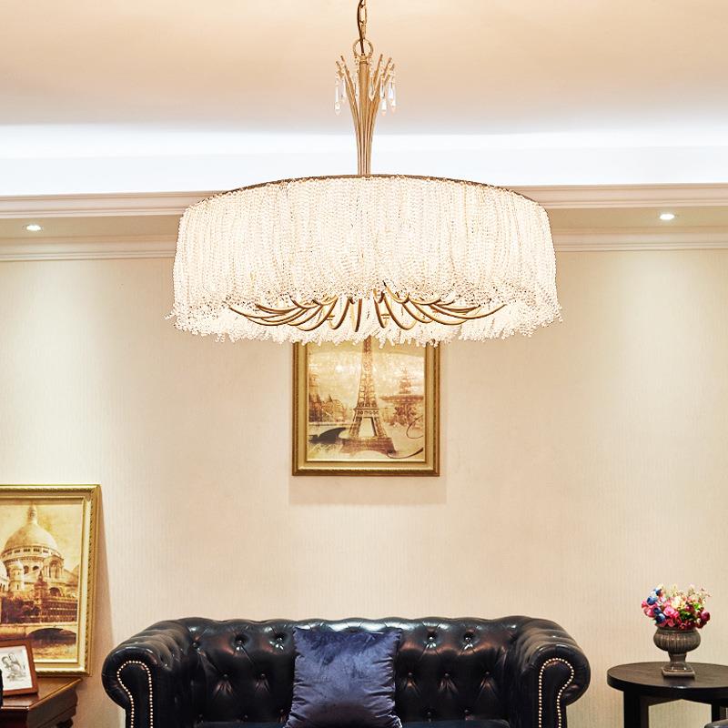 美式水晶灯法式轻奢流苏欧式客厅餐厅后现代公主卧室奢华水晶吊灯 - 图0