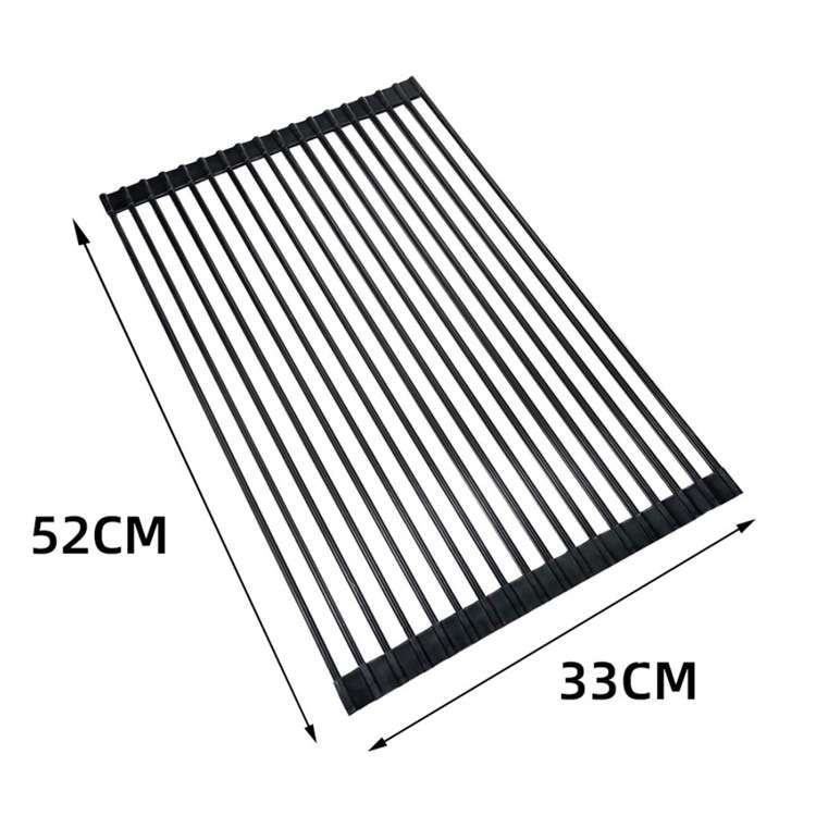 可折叠圆管18根沥水架厨房置物架餐具碗碟筷收纳架水槽洗碗沥水篮 - 图3