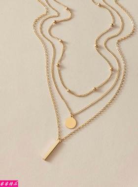 Women simple choker multi-layer necklace clavicle chain 项链