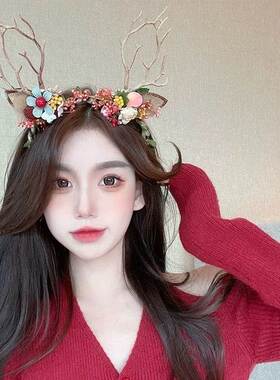 Christmas Luminous Deer Horn Hairband Headband Girl圣诞发箍