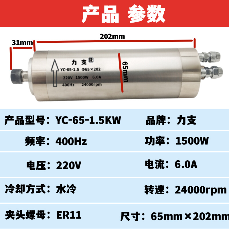 多功能高转速大力矩同步主轴YC-65-1.5KW+配套变频器用于雕刻机等 - 图1