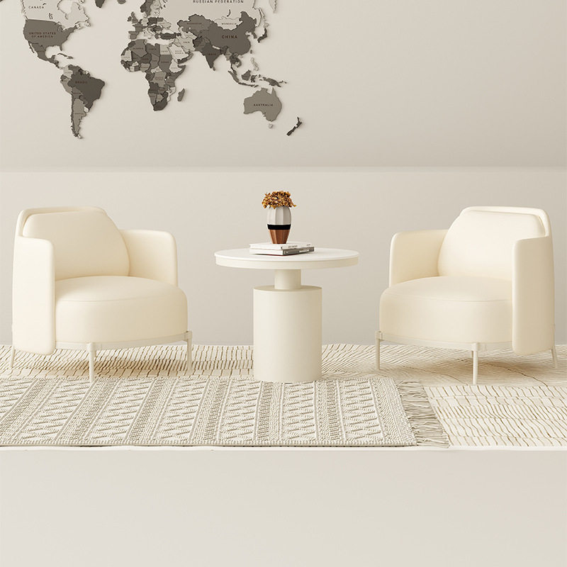 现代简约奶油风布艺沙发美容院服装店休息区沙发椅商务洽谈小沙发,淘宝优惠券,粉丝福利购,淘宝优惠卷