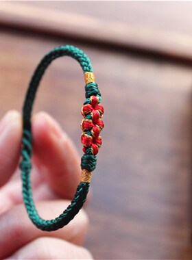 情人结招桃花手工编织红绳手链女学生韩版简约个性森系闺蜜手绳