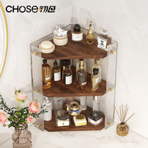Wall Corner Solid Wood Triangle Shelve Toilet Wash Sink Cosmetic Bathroom Countertop Corner Acrylic Containing Shelf