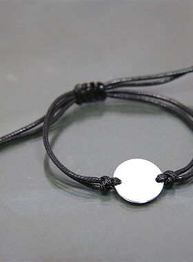 925银本命年刻字照片银牌定制红绳手串日韩男女情侣手链生日礼物