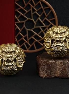 全铜生肖龙手玩随身盘玩文玩手把件养生解压手握健身球送长辈礼物