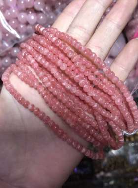 天然阿根廷红纹石水晶手链女单圈招桃花运手串三圈多圈旺姻缘旺夫