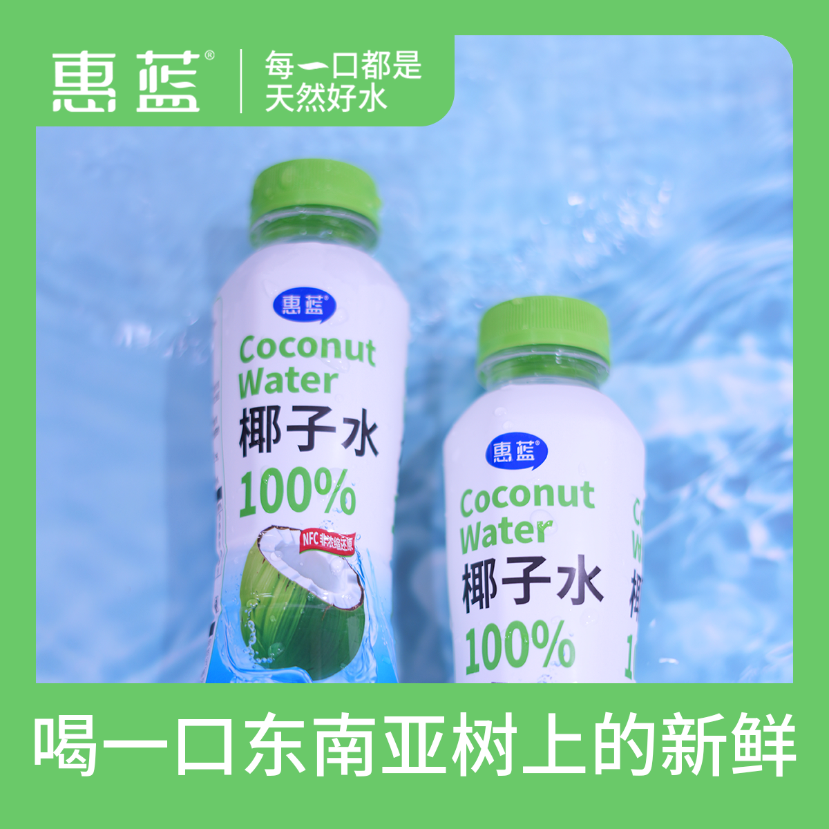 惠蓝天然椰子水100%椰子水电解质水饮料0添加椰汁饮料新鲜椰青水