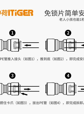 3分PE管食品级3/8软管净水器RO机水管中荷ITiGER管件1卷150米蓝白