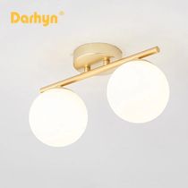 Nordic LED Glass Ceiling Light White Ball Creative Golden Co