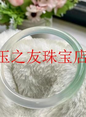 蓝水色晴水叮当镯手镯女少女年轻小巧圆条冰种天青冻玉髓手镯送礼