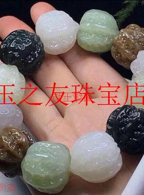 新款新疆和田玉核桃手串招财旺夫多宝手串五色手串时尚百搭小众款