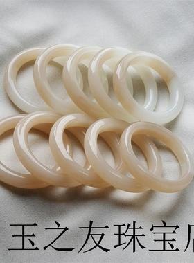 新疆和田玉藕粉正圈外蒙料手镯少女感新疆ins风精品送礼品玉镯子