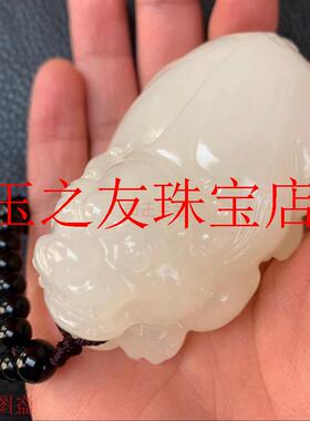 新疆和田玉青白玉立体招财进宝
