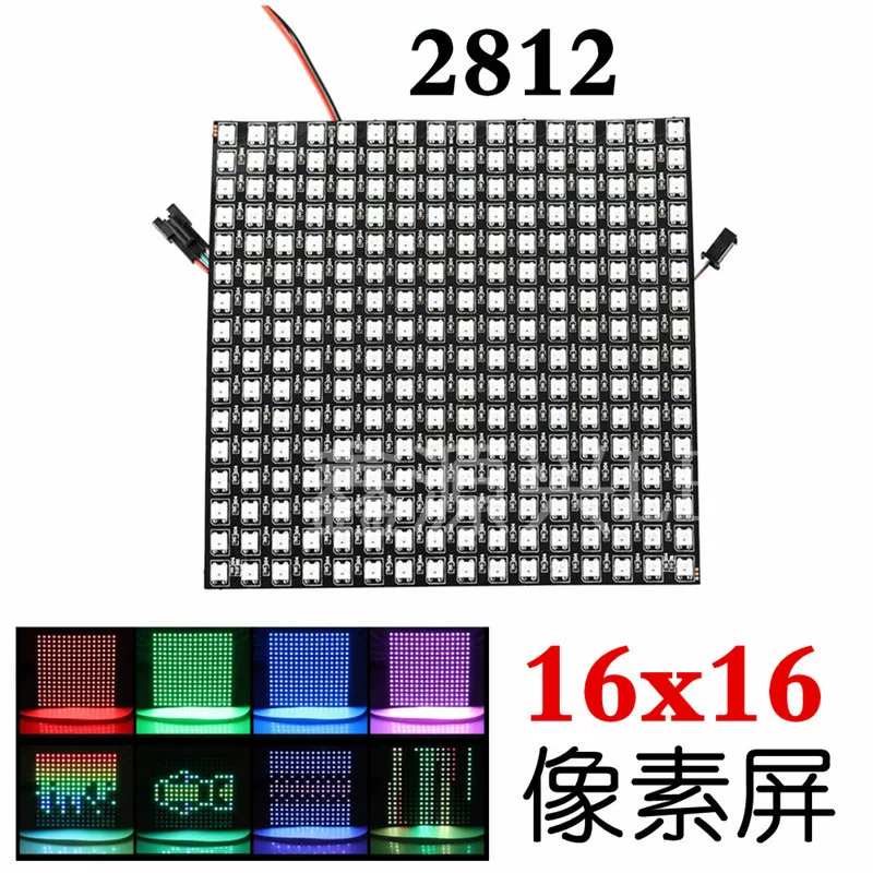 Гибкий полноцветный RGB пиксельный фантазийный лотерейный WS2812B матричный дисплей 8x32 16x16 8x8 см