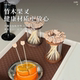 Household high-end wooden fruit fork set light and luxurious