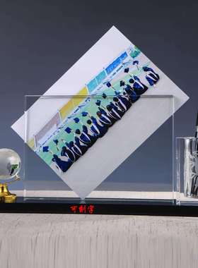 同学聚会纪念品礼物公免费刻字logo照片水晶相框笔筒三件套