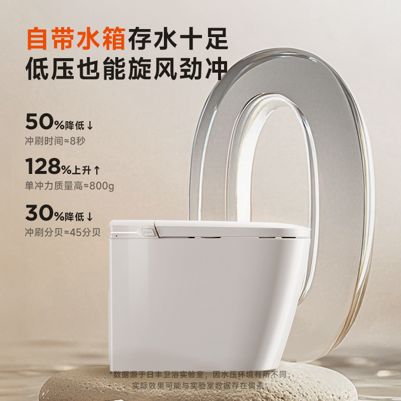 日丰58cm小旋风小户型轻智能马桶全自动感应泡沫盾小尺寸坐便器 - 图1