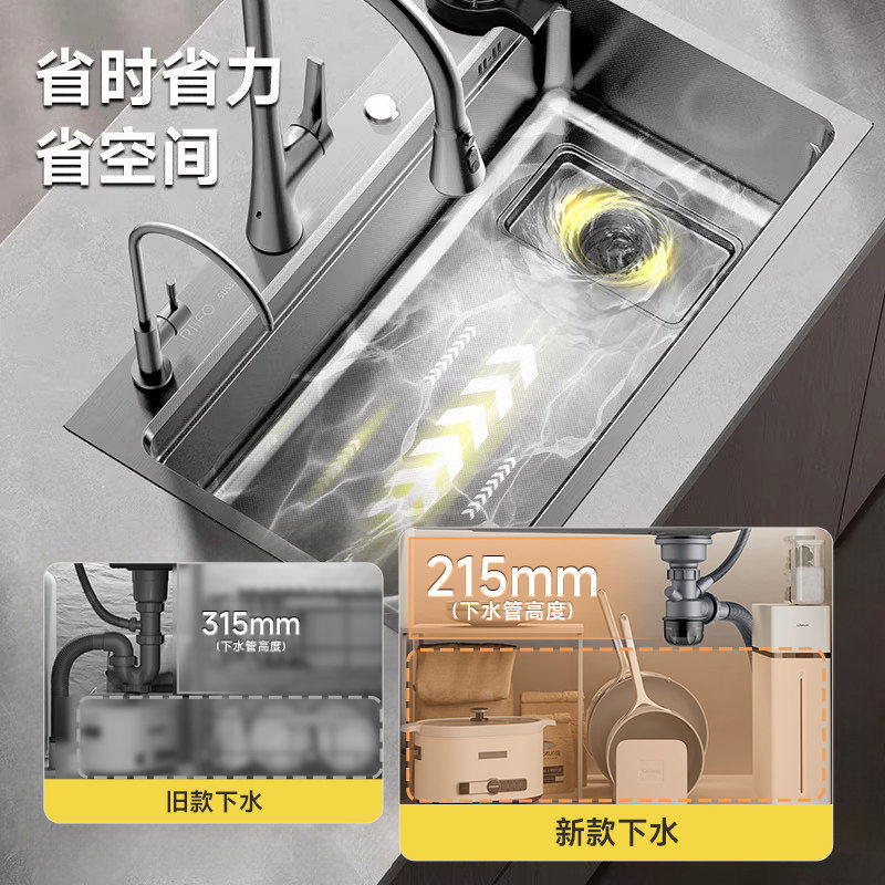 日丰水槽大单槽家用厨房304不锈钢加厚洗碗槽台下洗菜盆单盆水池,淘宝优惠券,粉丝福利购,淘宝优惠卷