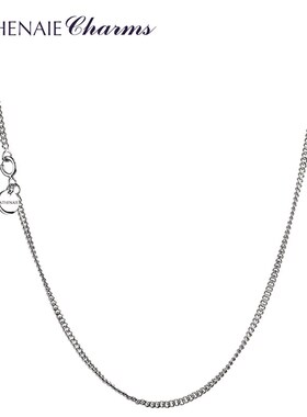 简约925银项链女士基础项链搭银饰吊坠琉璃珠 百搭女款侧身银项链