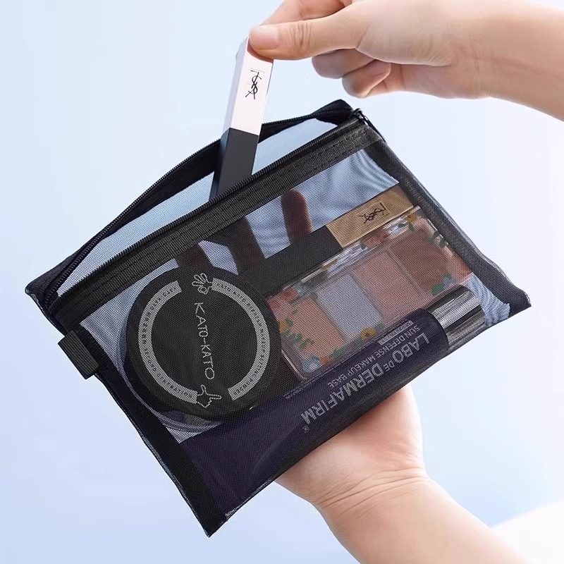 新款网纱内胆包化妆包随身小号便携大容量简约口红包洗漱包收纳袋,淘宝优惠券,粉丝福利购,淘宝优惠卷