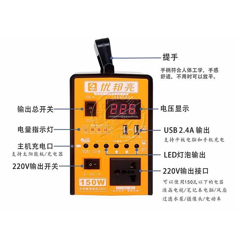 太阳能发电系统家用全套220v多功能小型移动电源一体机户外光伏板-图2