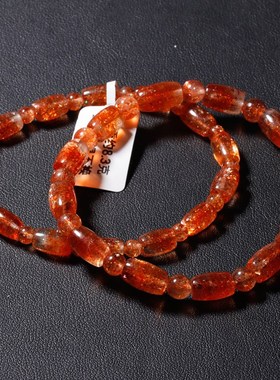 天然金太阳桶珠白水体坦s桑尼亚共生体阿鲁沙手链金草莓晶金砂礼