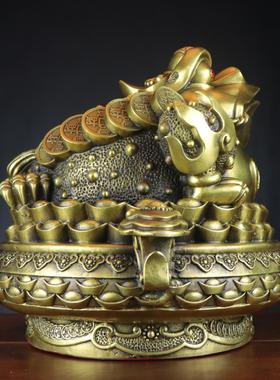 杨铜记 厂家 铜金蟾工艺品 创意家居摆件 铜聚宝盆金蟾