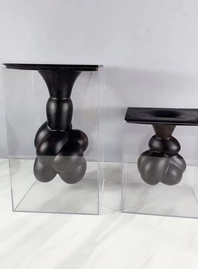 现代简约亚e克力悬浮器花插摆件样板房售楼处几何艺术软装饰品