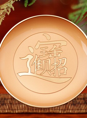 纯铜供盘家用佛前水果贡品盘子莲花果盘上供M观音供果盘供财神果