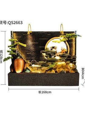 水幕墙流水屏风鱼缸假山喷泉景观田园别墅庭院酒店X客厅落地摆件