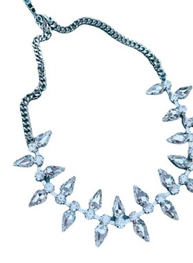 超闪玻璃钻e可调节水滴链条颈链新娘婚纱礼服配饰晚宴会仙女项链