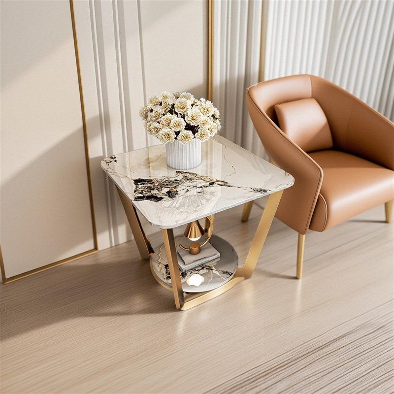 N5极简岩板小茶几沙发边几大理石客厅方形角几床头轻奢阳台洽谈茶,淘宝优惠券,粉丝福利购,淘宝优惠卷