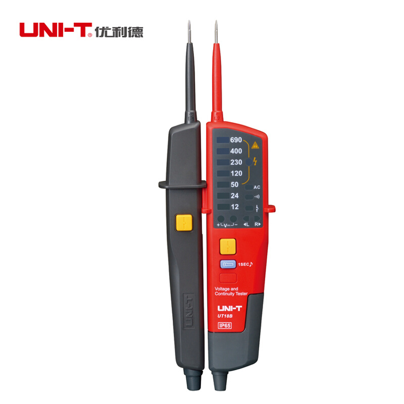 优利德UT18A/18B/18C/18D电压及连续性测试仪/RCD测试/极性检测 - 图0