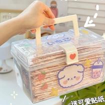 Poop paper transparent desktop debris stationery shelf storage finishing box Paperone paper with convenient adhesive sticker containing box