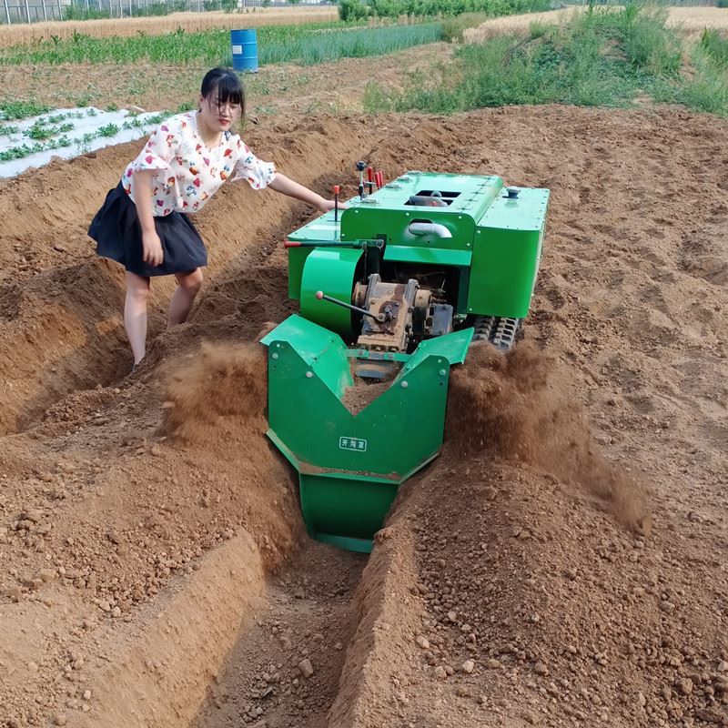 履带式果园开沟机果园大棚管理机农用家用微耕旋耕机械果树施肥机-图0