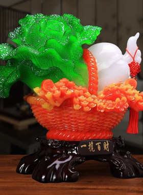 新款创意一揽百财白菜树r脂摆件家居公司商务送礼工艺礼品乔迁开