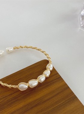 【丝丝缠绕】春夏复古简约天然淡水珍珠手镯 淑女风高级感手链