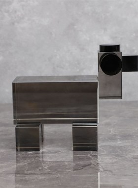 现代简约水晶狗水晶堆积怪球水晶样板售楼部家居书房软装饰品摆件