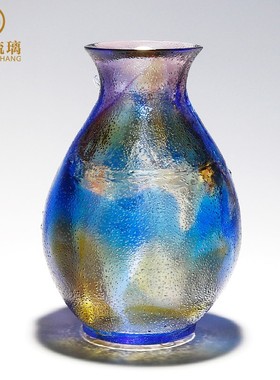 琉璃花瓶摆件客厅插m花居卧室桌面水晶轻奢工艺品家乔迁新居装饰