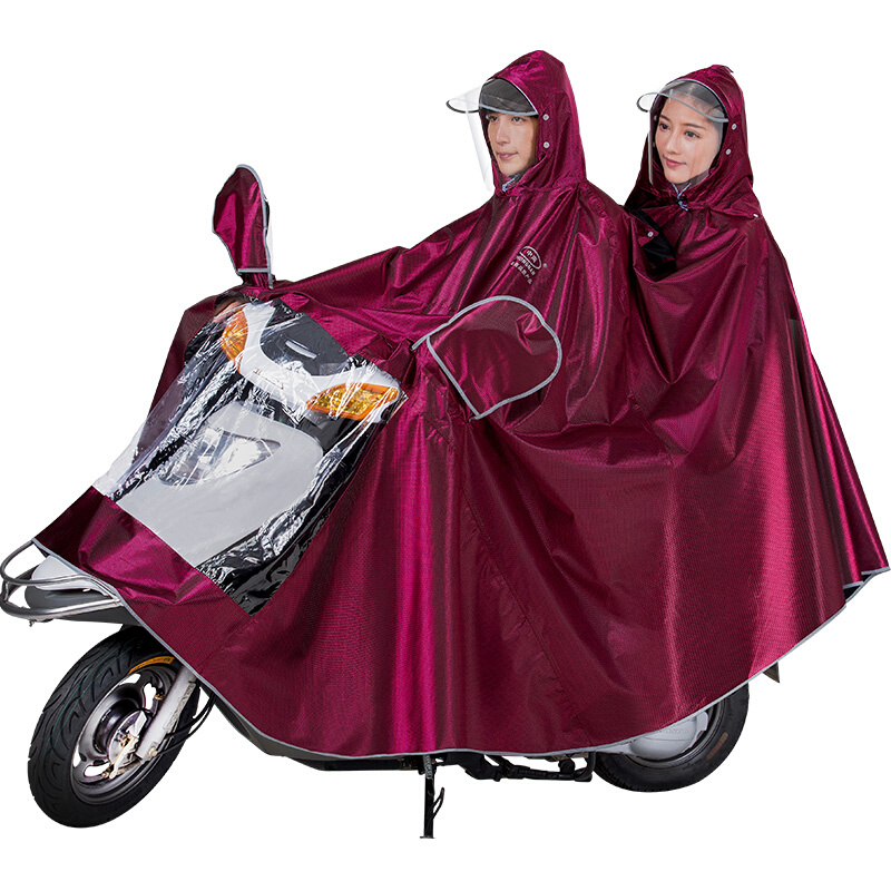 五羊本田125踏板摩托车雨衣电动车双人加大加厚女装双头雨披